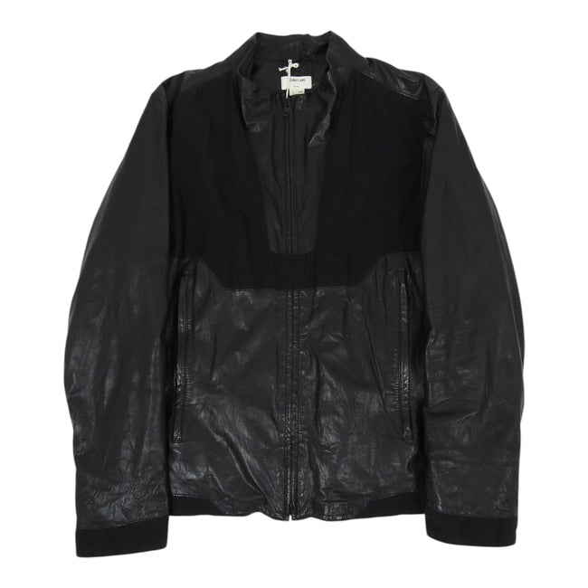 Helmut Lang black waxed leather jacket size Large