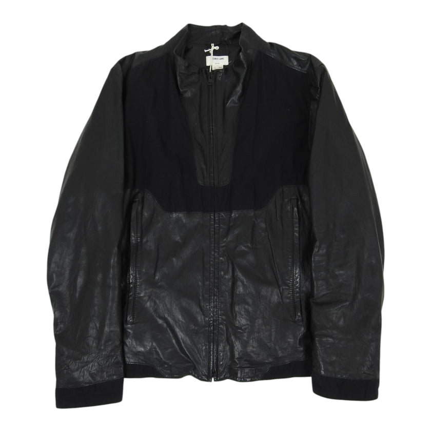 Helmut Lang black waxed leather jacket size Large