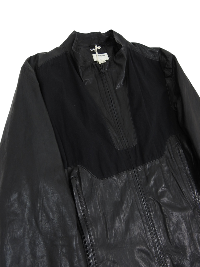 Helmut Lang black waxed leather jacket size Large