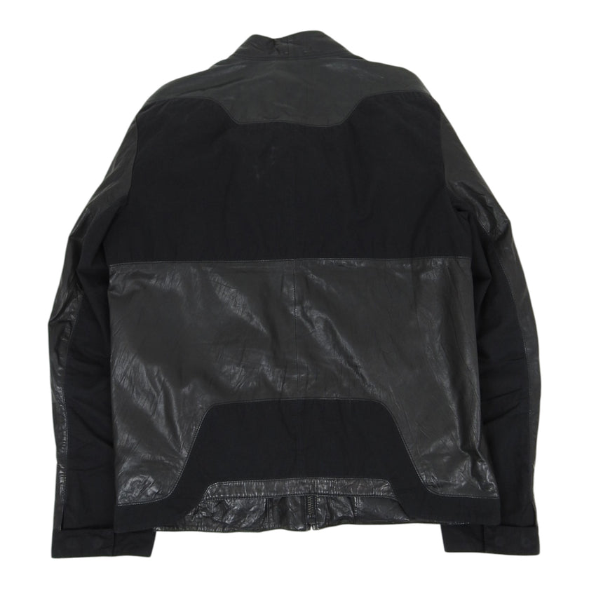 Helmut Lang black waxed leather jacket size Large