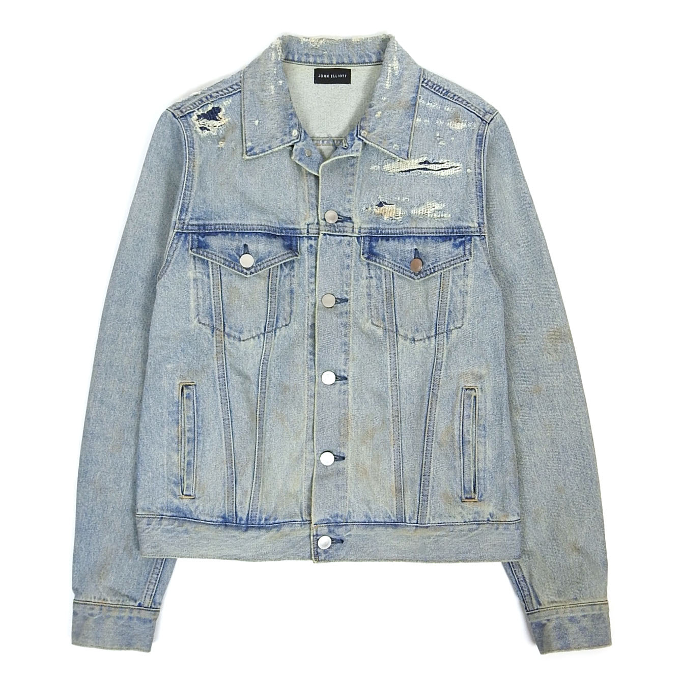 John Elliott Distressed Denim Jacket Size Medium