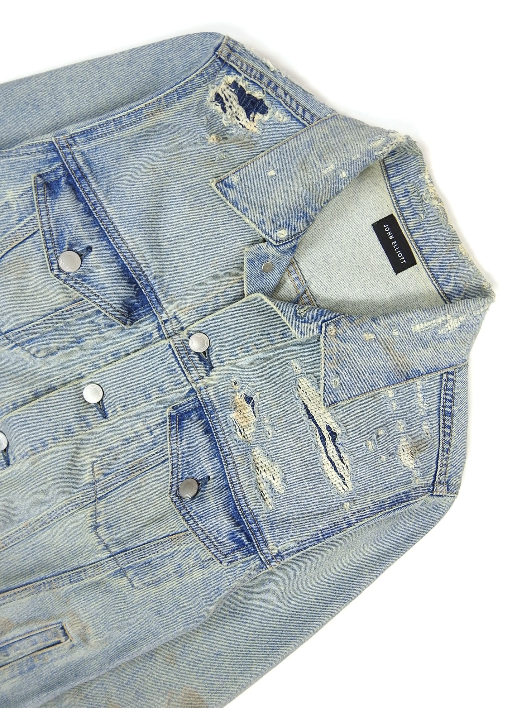 John Elliott Distressed Denim Jacket Size Medium