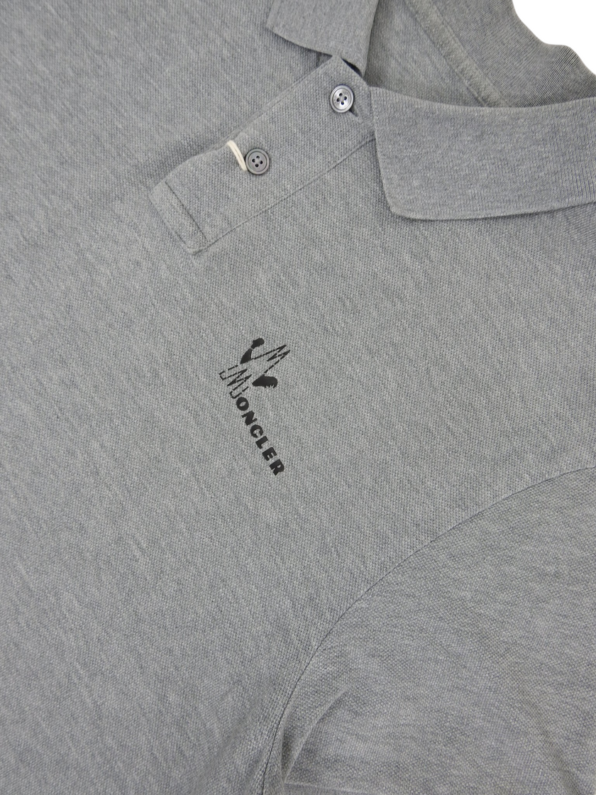 Moncler grey Retro Logo Polo size Large