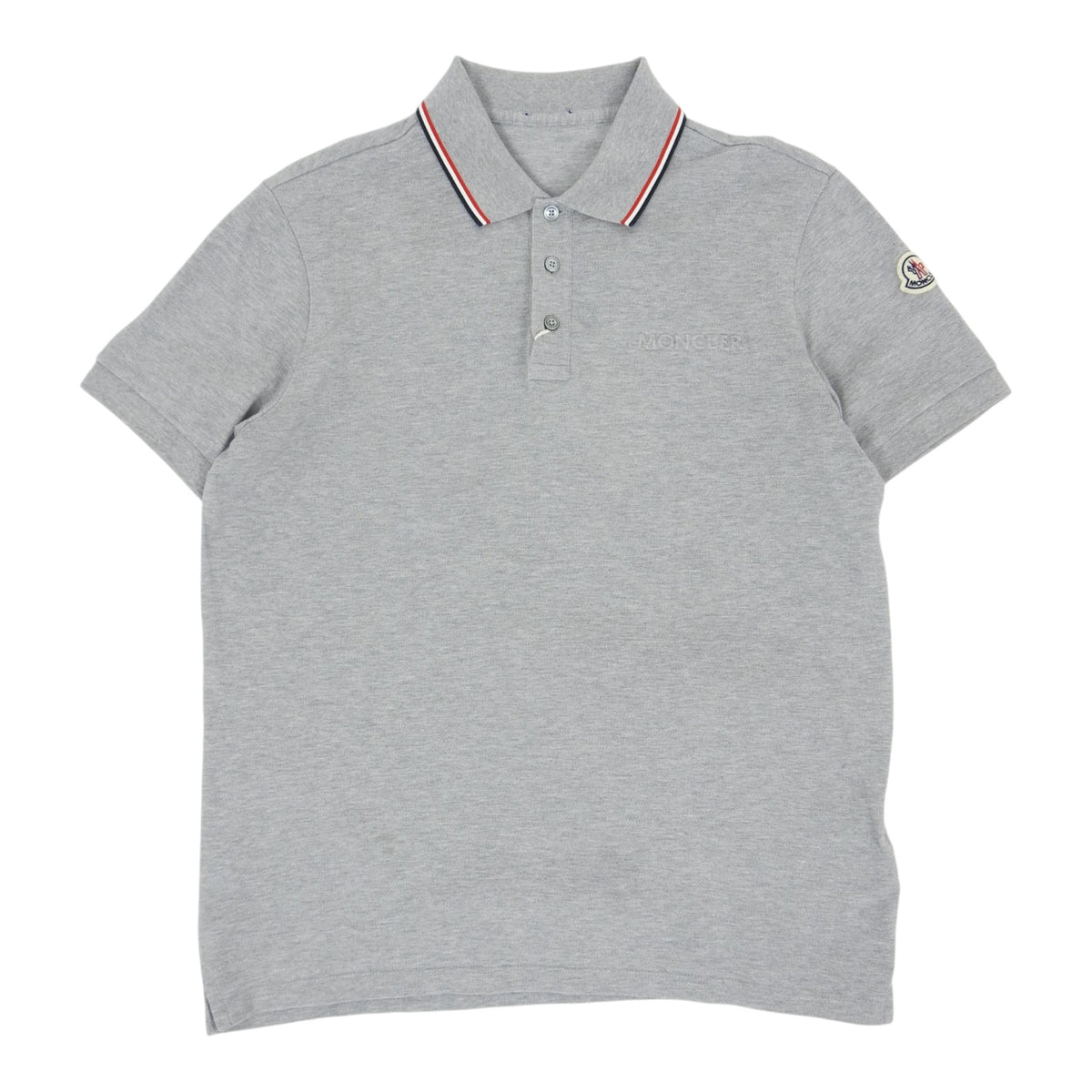 Moncler light grey Polo size Medium