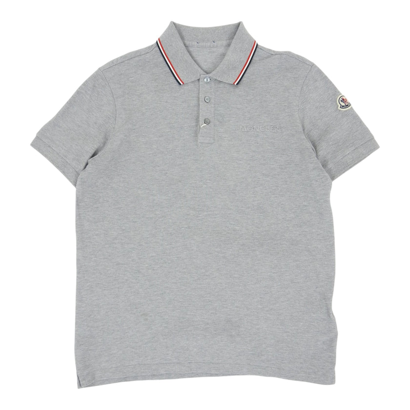 Moncler light grey Polo size Medium