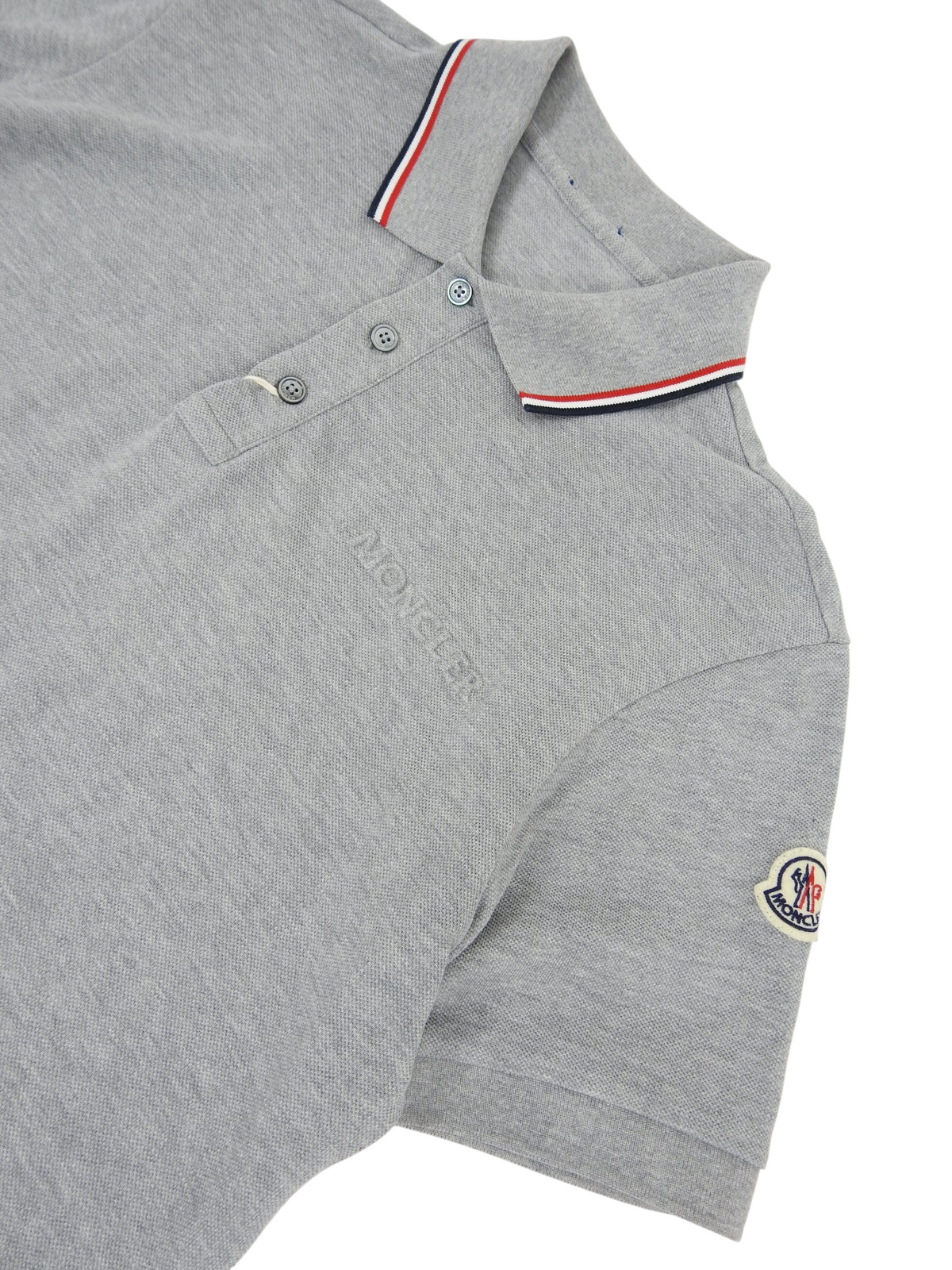 Moncler light grey Polo size Medium