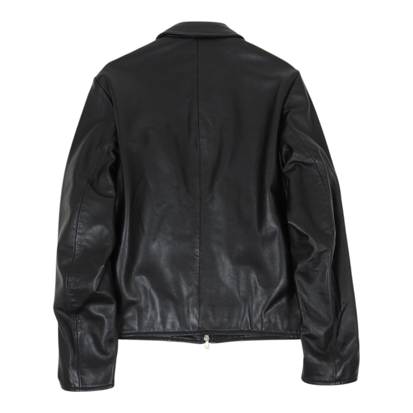 Sandro Black Leather Zip Jacket Size Medium