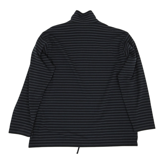 Engineered Garments black/grey Striped Mockneck Long Sleeve Size Medium