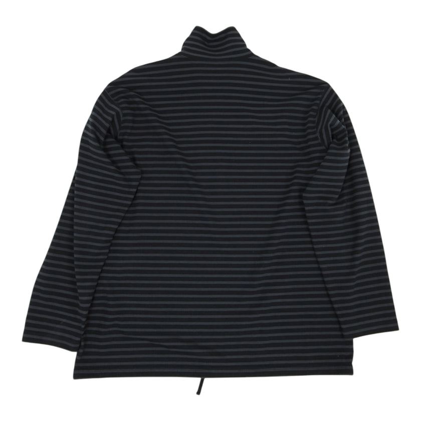 Engineered Garments black/grey Striped Mockneck Long Sleeve Size Medium