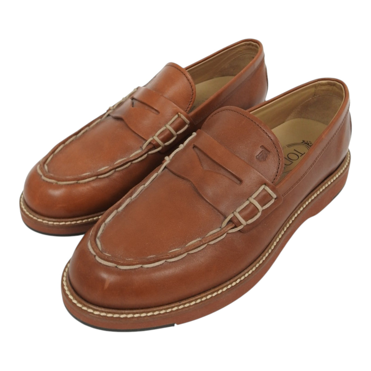Tod's Contrast Stitch Penny Loafers Size 9