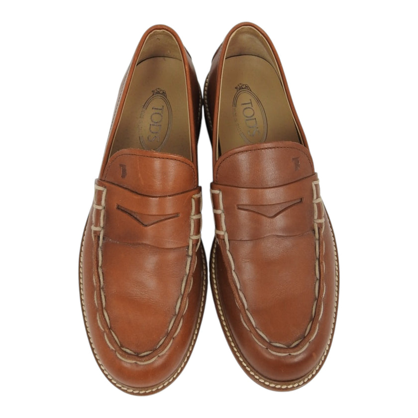 Tod's Contrast Stitch Penny Loafers Size 9