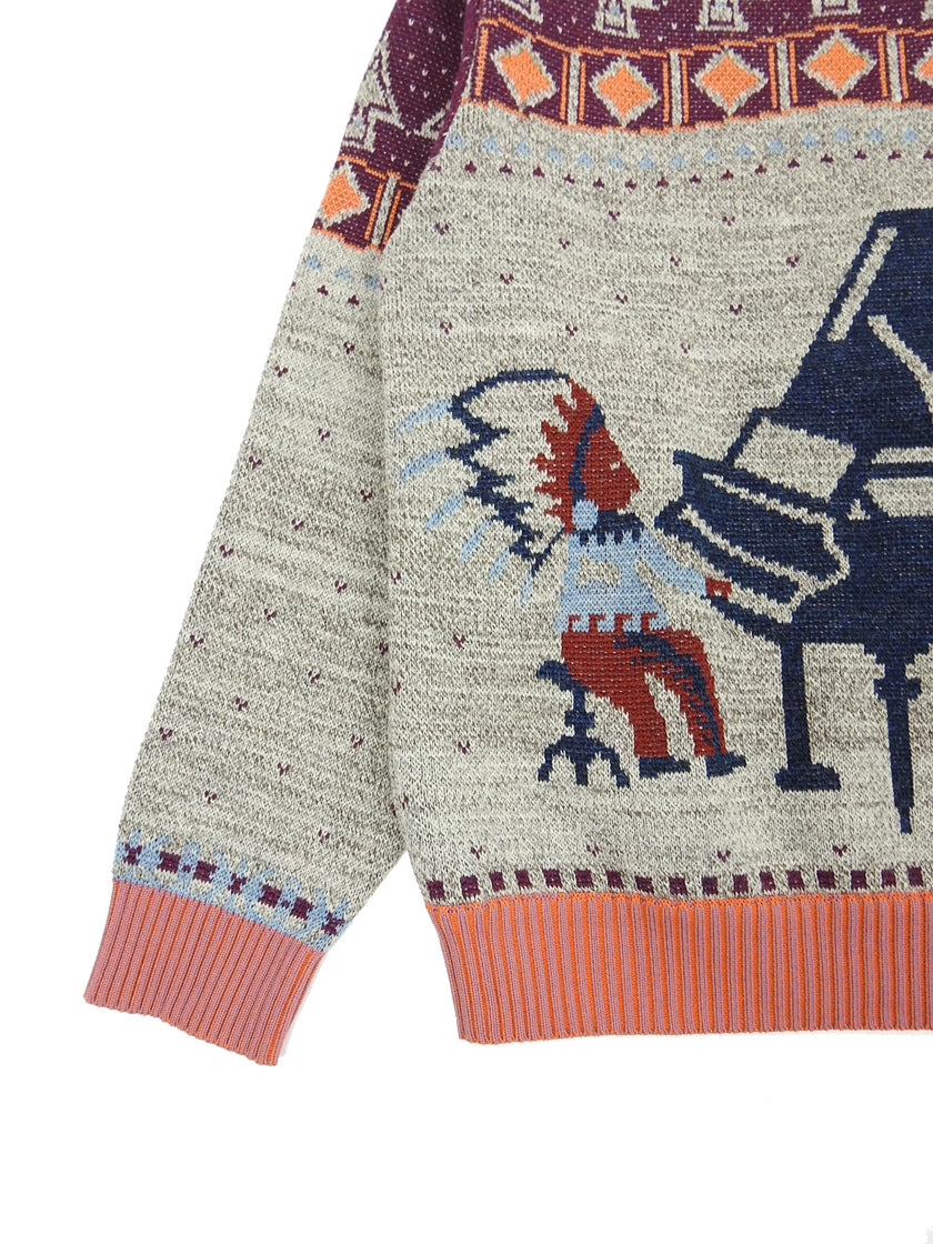 Kapital 7G Knit Alaska Camp Piano Sweater Size 1