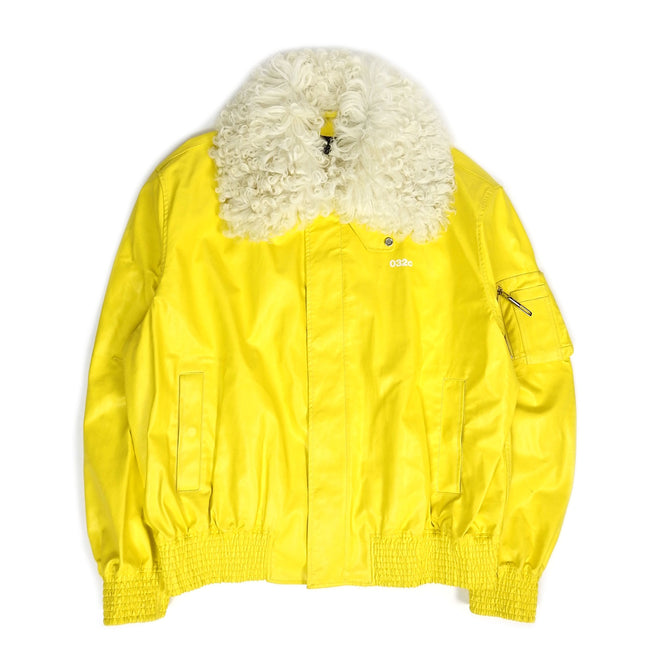 032C Shearling Collar Rain Coat Size 2XL