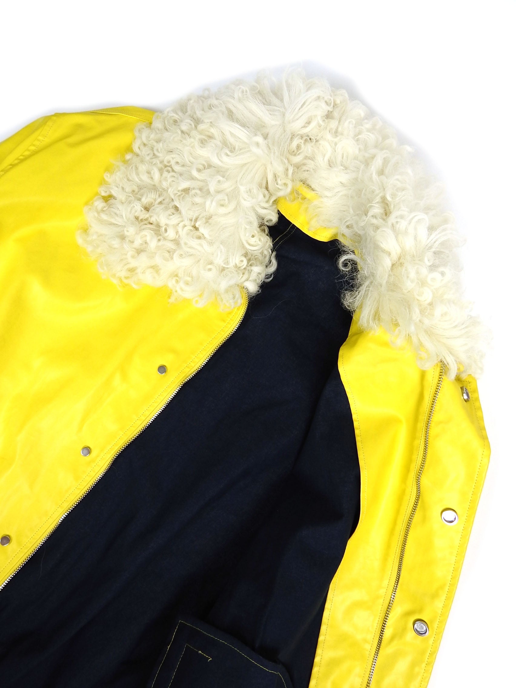 032C Shearling Collar Rain Coat Size 2XL