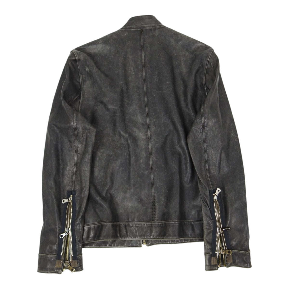 Dolce & Gabbana Multi Zip Leather Jacket Size 56