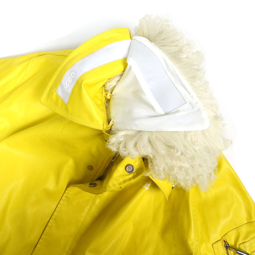 032C Shearling Collar Rain Coat Size 2XL