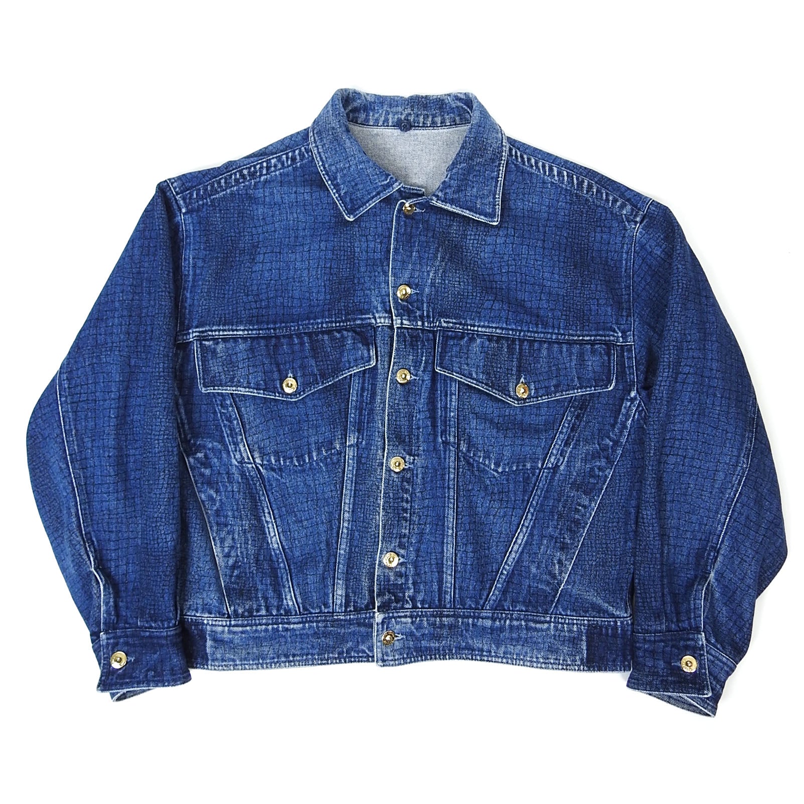 Versace Jeans Snake Print Denim Jacket Size Large