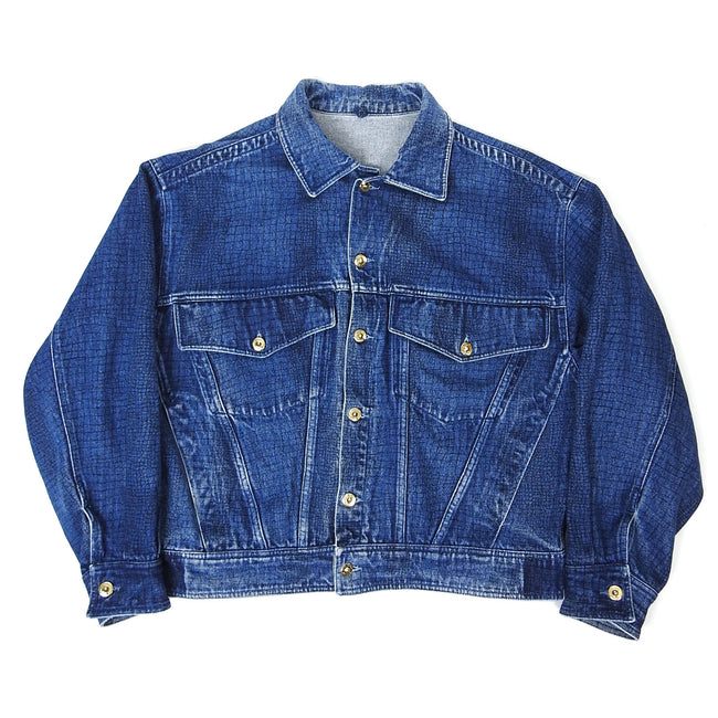 Versace Jeans Snake Print Denim Jacket Size Large