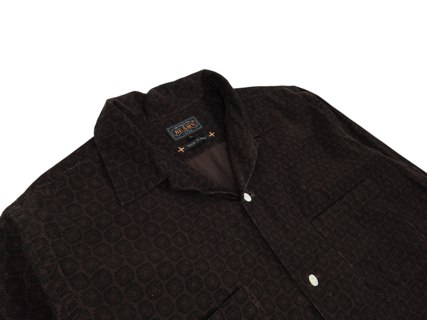 Beams+ Camp Collar Cord Shirt Size XL