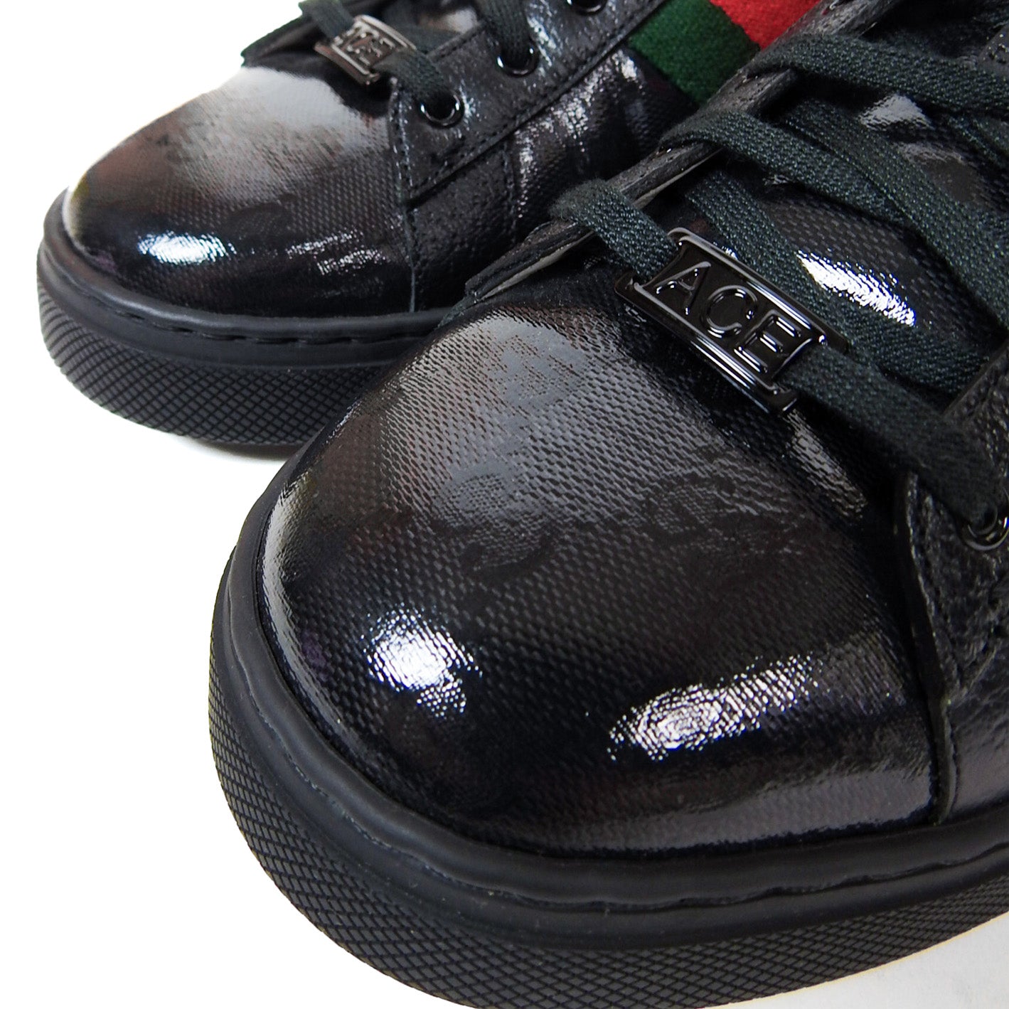 Gucci Black Ace GG Crystal Size 10.5