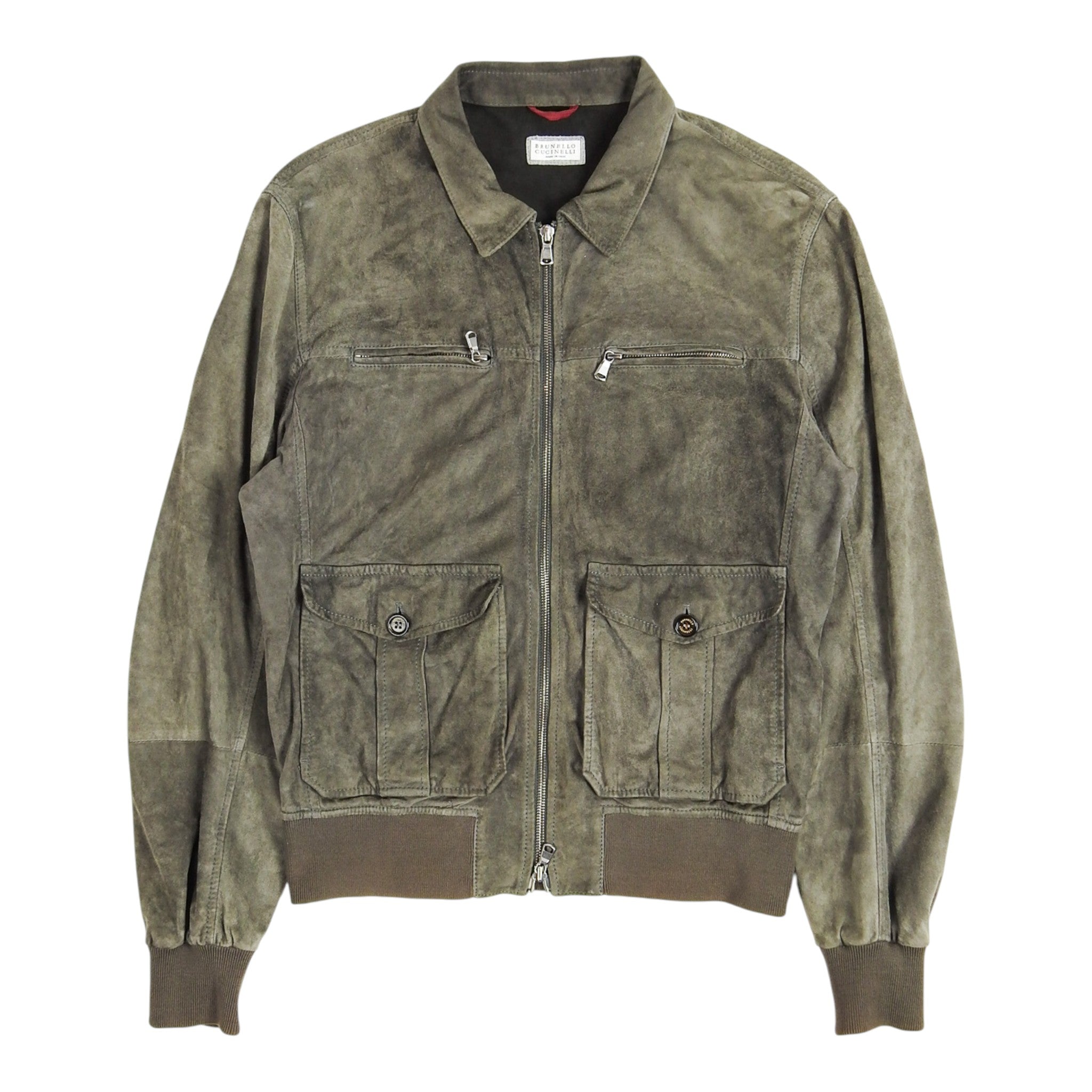 Brunello Cucinelli Suede Bomber Jacket Size Small