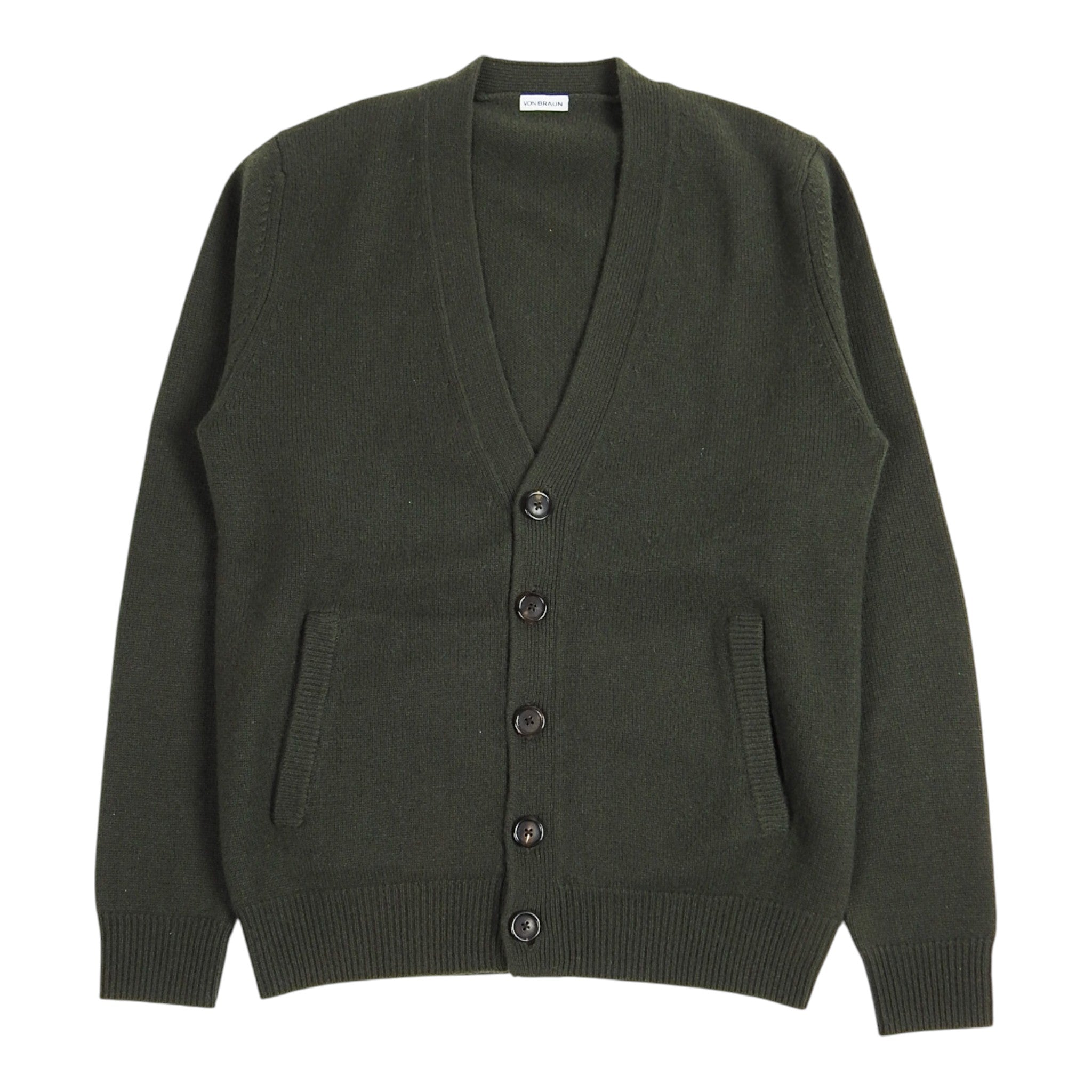 Von Braun Green Cashmere Cardigan Size Small