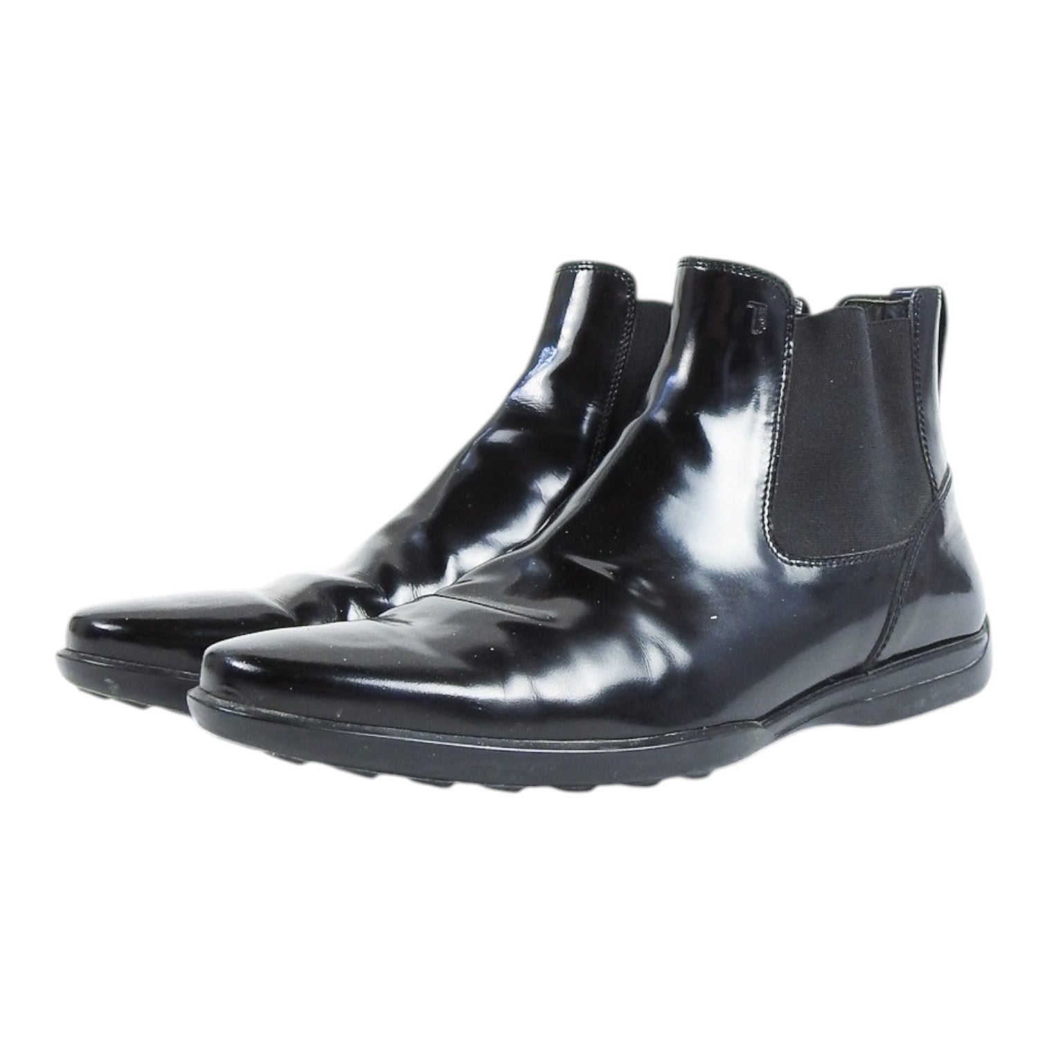 Tod's Patent Leather Chealea Boots Size 9.5