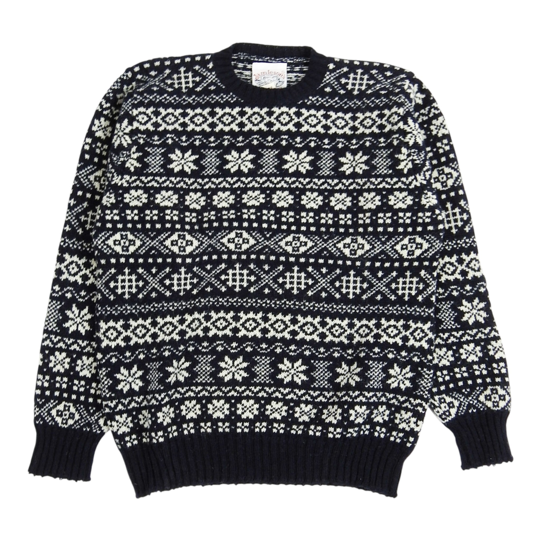 Jamieson's Navy Knitted Crewneck Sweater Size 40
