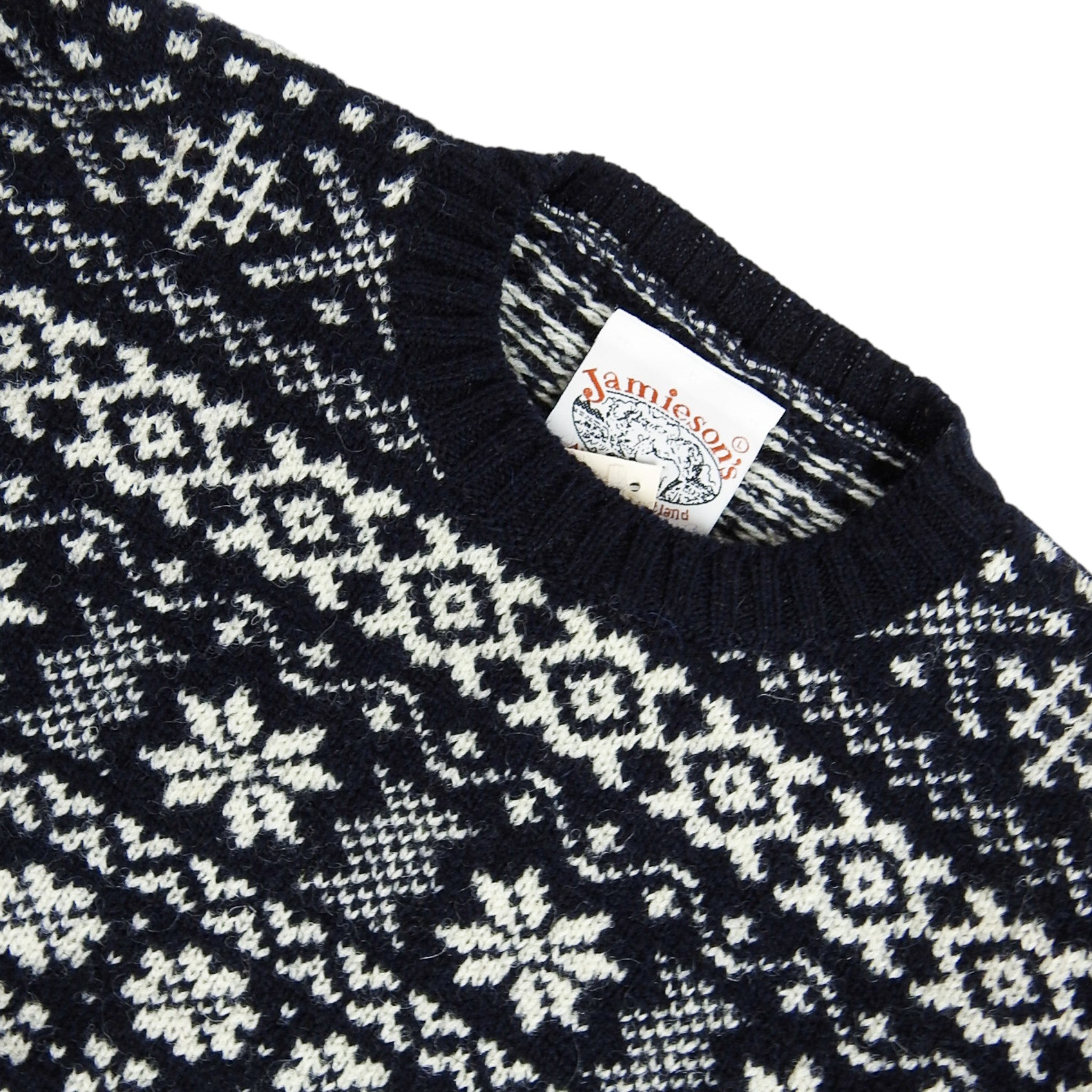 Jamieson's Navy Knitted Crewneck Sweater Size 40