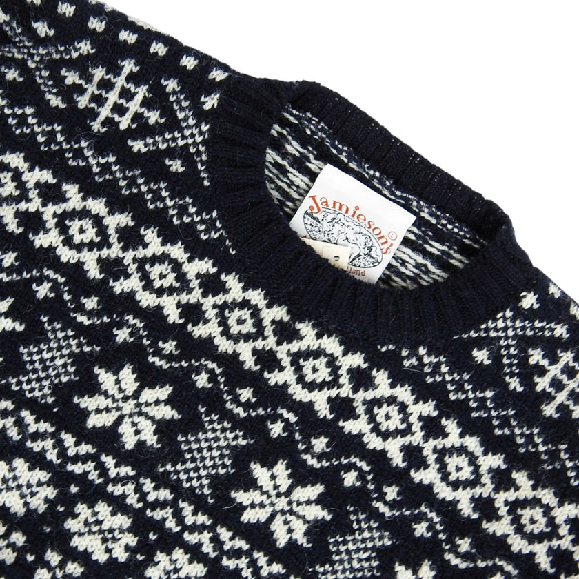 Jamieson's Navy Knitted Crewneck Sweater Size 40