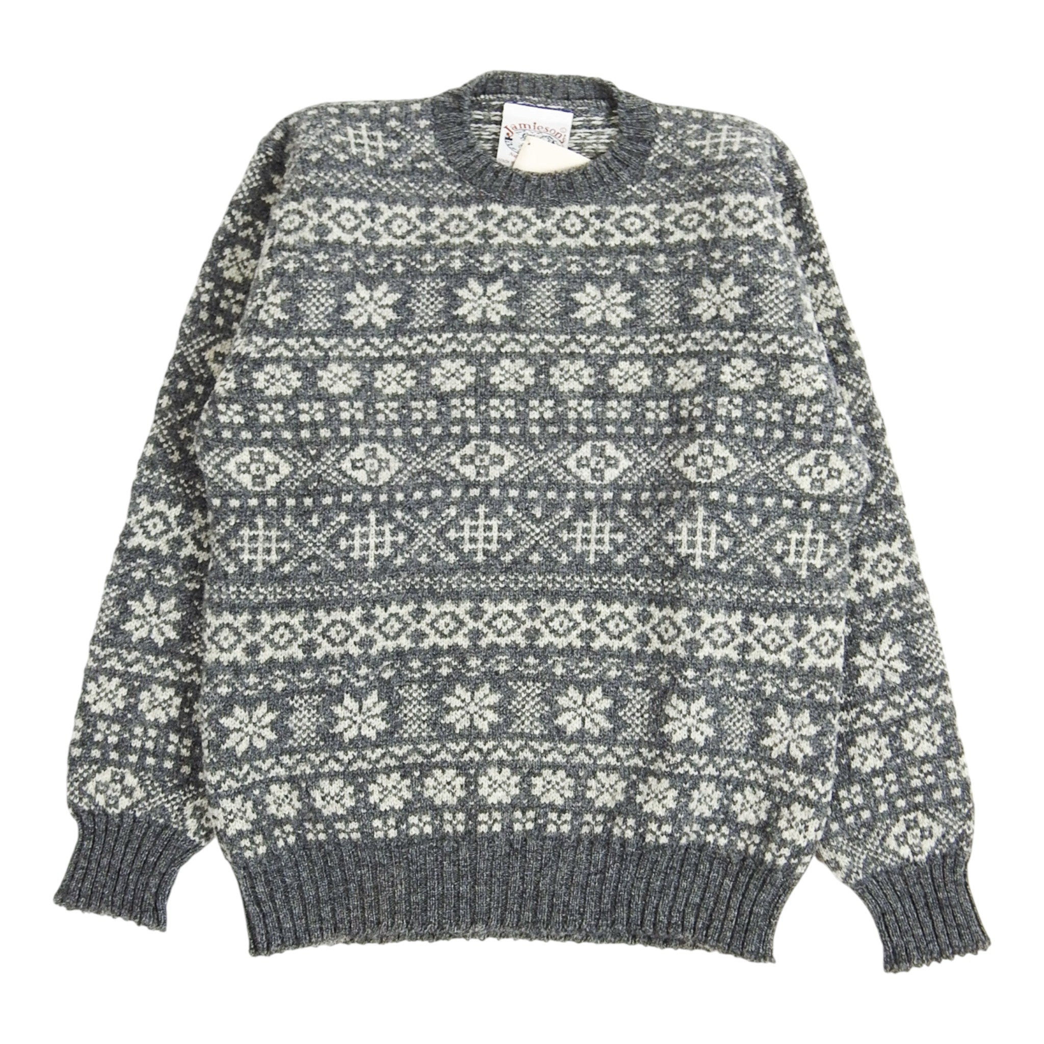 Jamieson's Grey Knitted Crewneck Sweater Size 40
