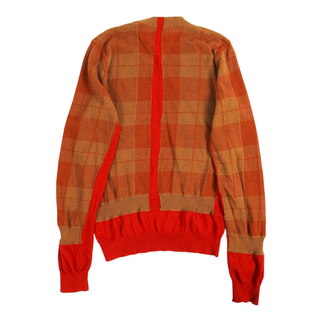 Comme des Garcons Layered Plaid V Neck Sweater Size Large