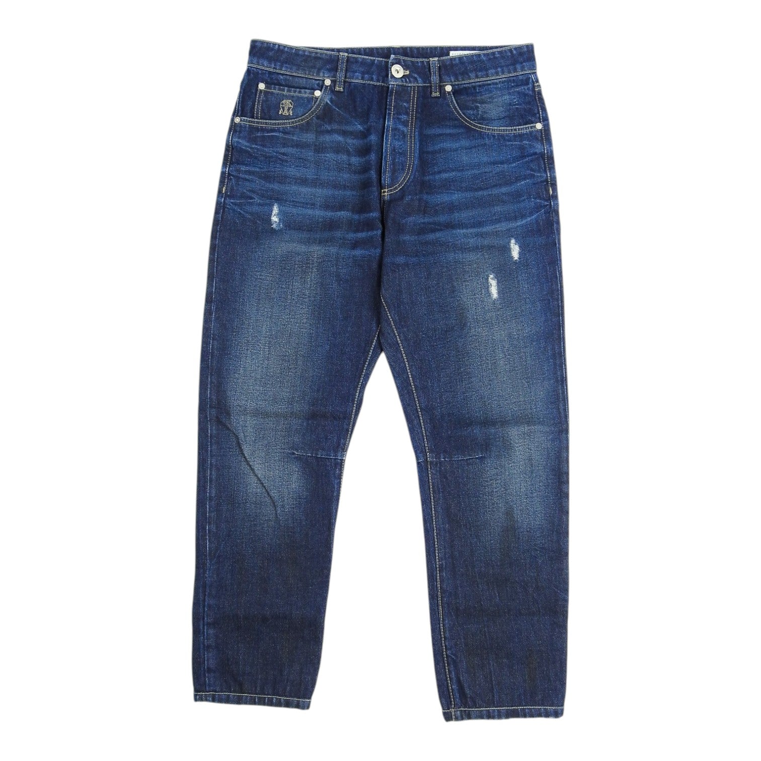 Brunello Cucinelli Dark Wash Distressed Jeans Size 48