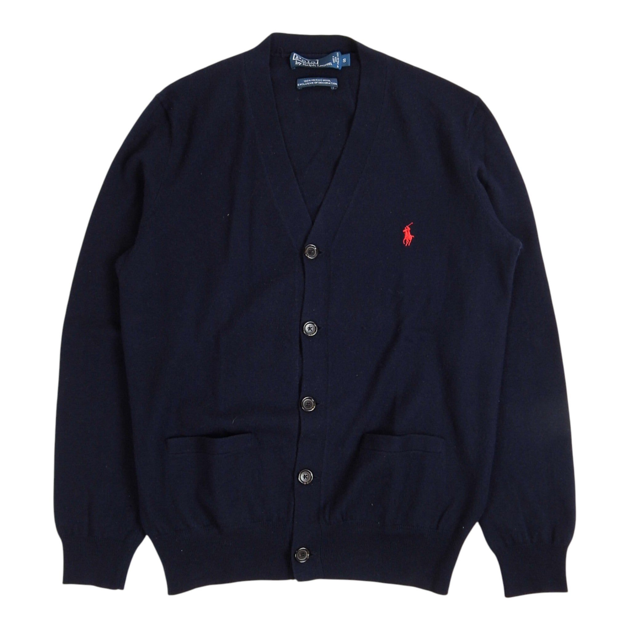 Polo Ralph Lauren Navy Elbow Patch Cardigan Size Small