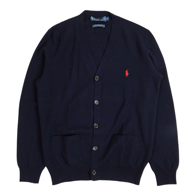 Polo Ralph Lauren Navy Elbow Patch Cardigan Size Small