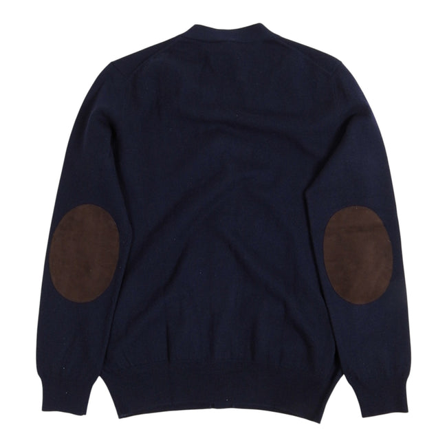 Polo Ralph Lauren Navy Elbow Patch Cardigan Size Small