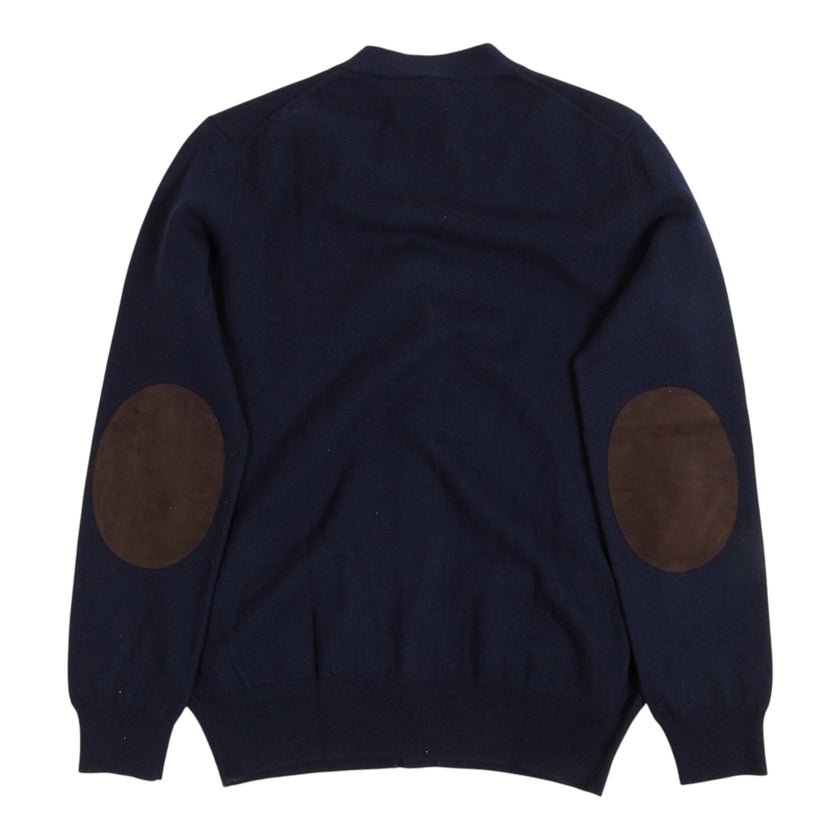 Polo Ralph Lauren Navy Elbow Patch Cardigan Size Small