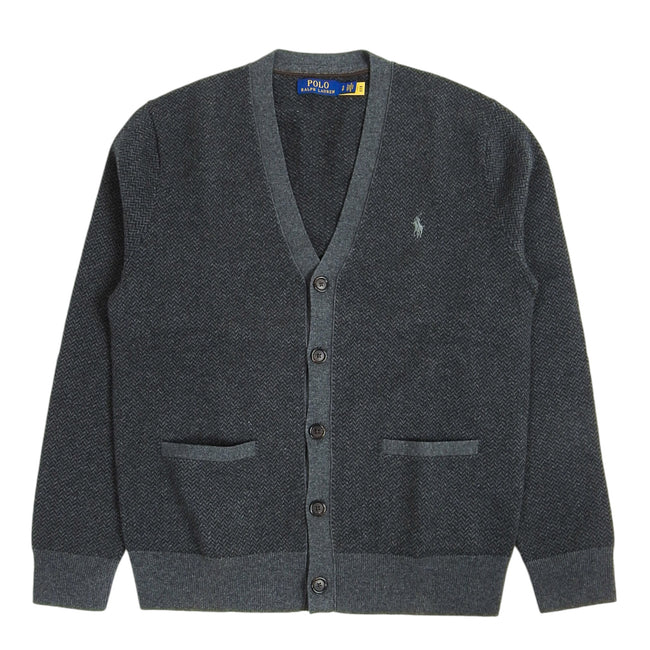 Polo Ralph Lauren Grey Chevron Cardigan Size Small