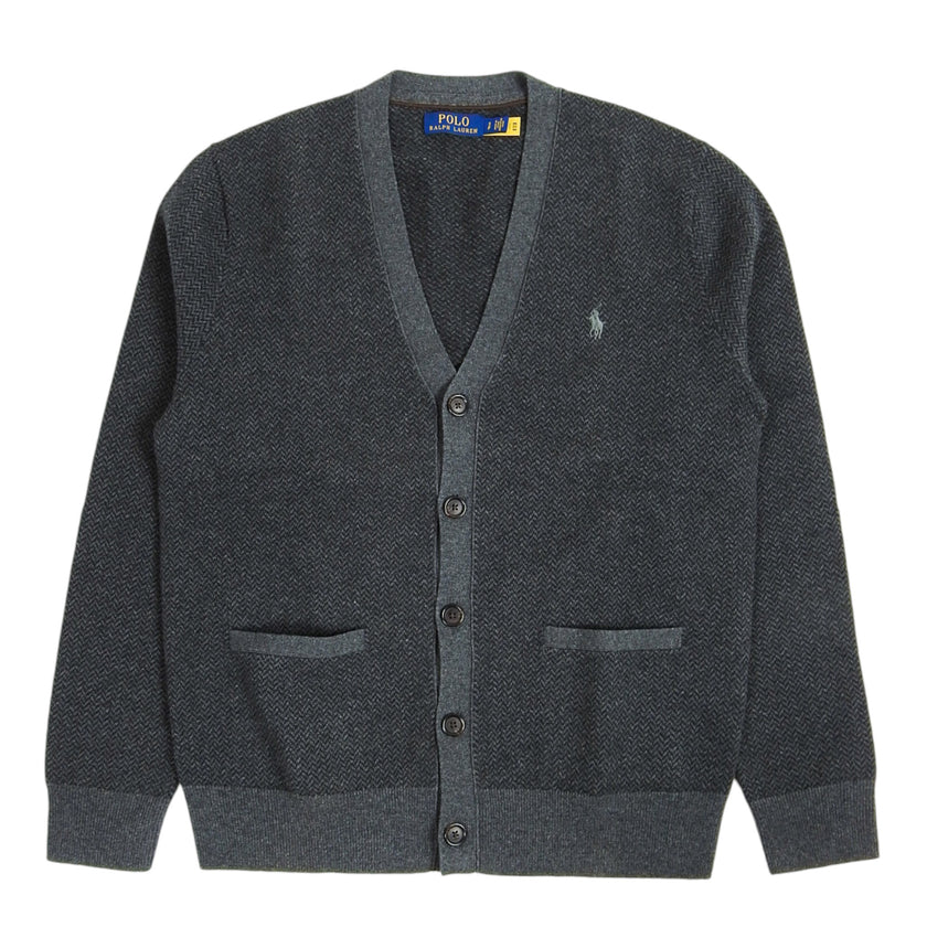 Polo Ralph Lauren Grey Chevron Cardigan Size Small