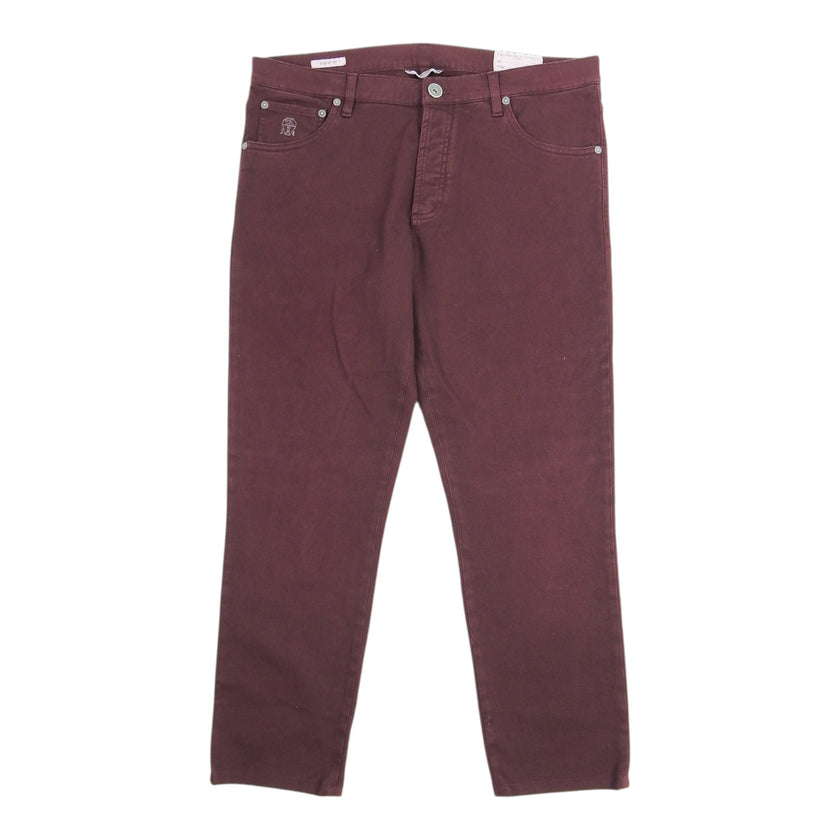 Brunello Cucinelli Burgundy Jeans Size 52