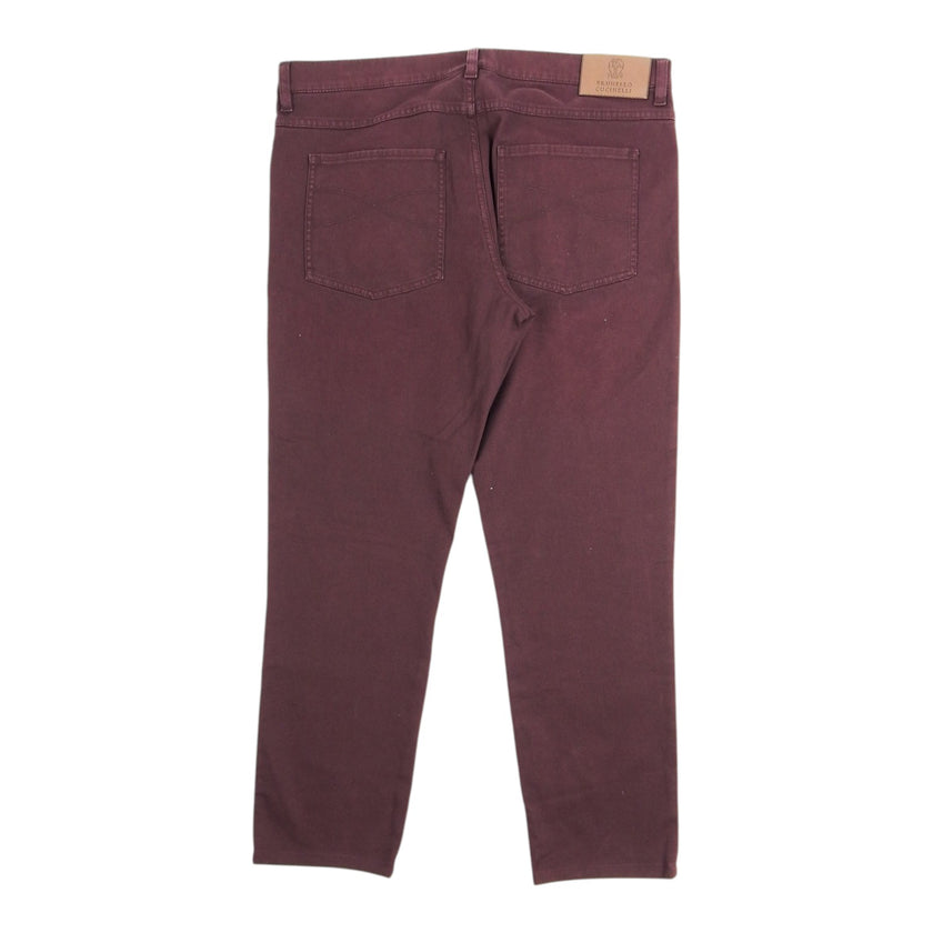 Brunello Cucinelli Burgundy Jeans Size 52
