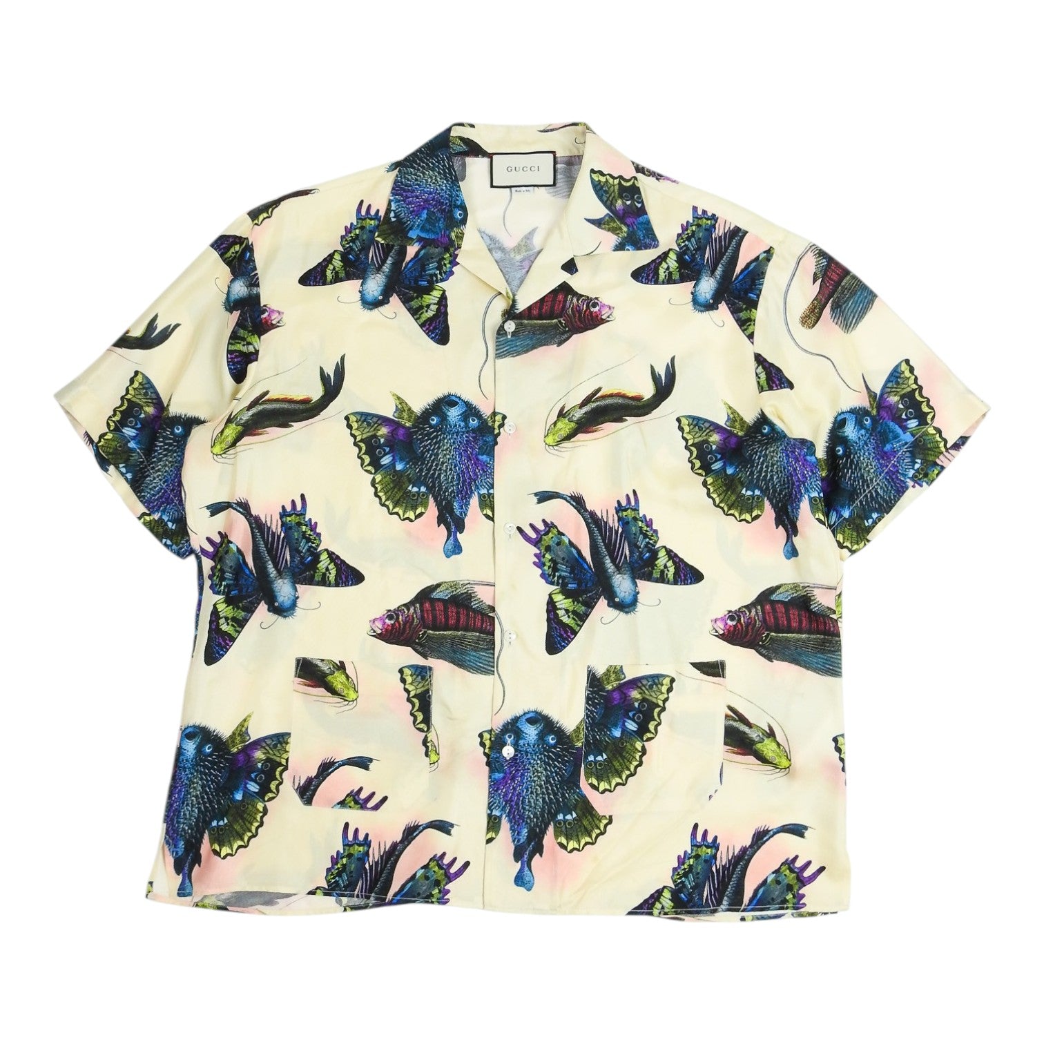 Gucci Flying Fish SS Camp Shirt Size 58