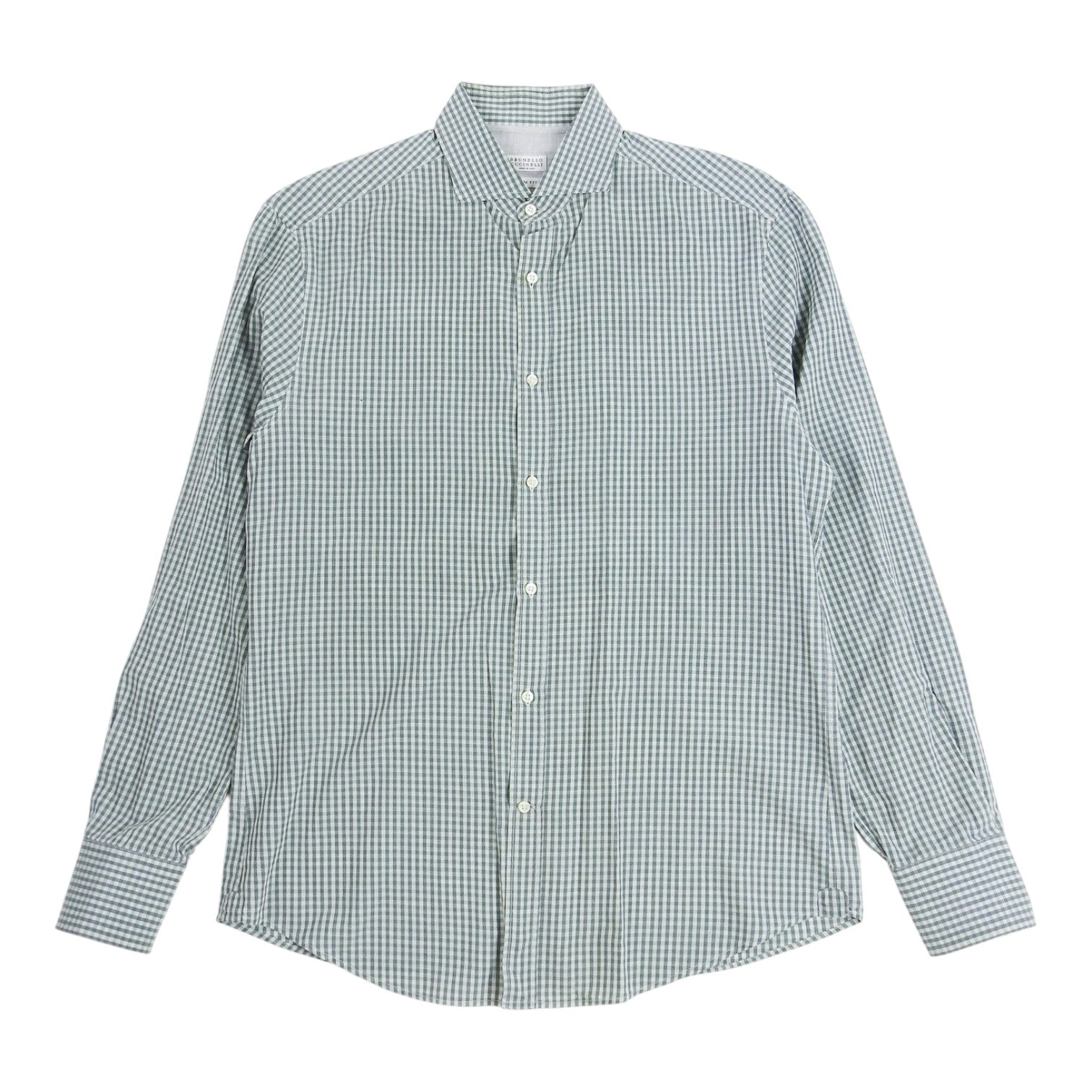 Brunello Cucinelli Green Check Shirt Size 2XL