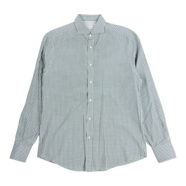Brunello Cucinelli Green Check Shirt Size 2XL