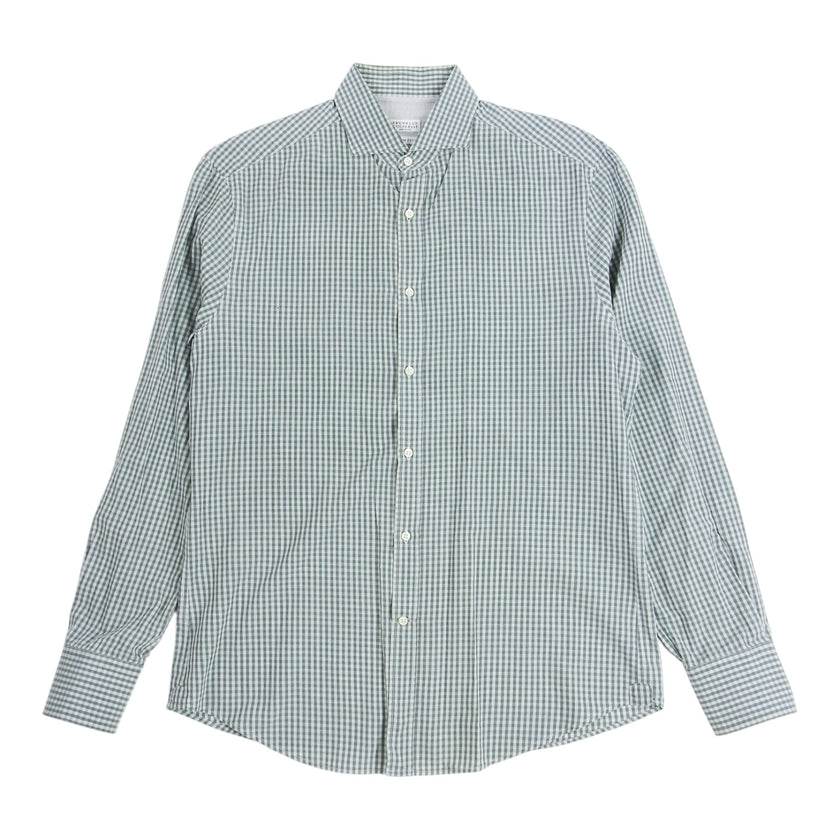 Brunello Cucinelli Green Check Shirt Size 2XL