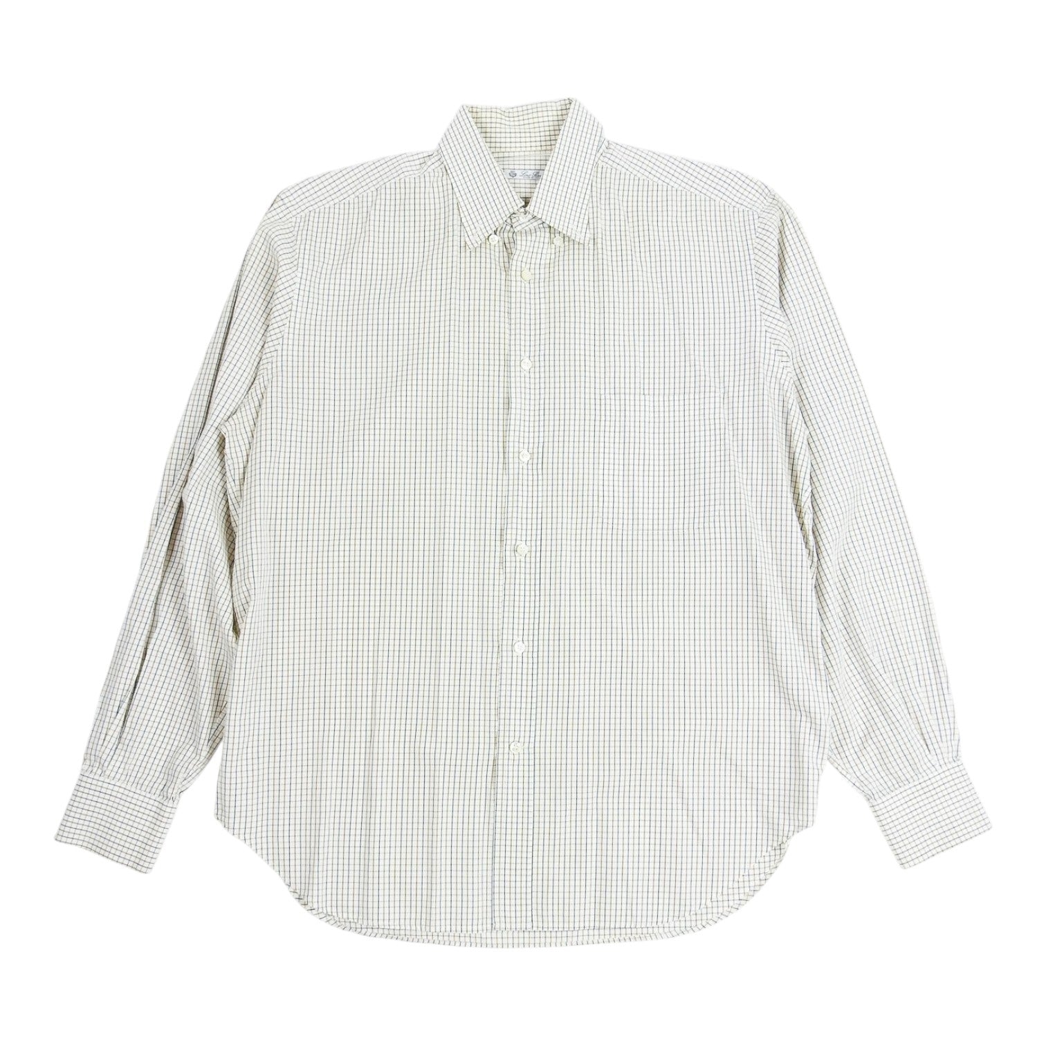 Loro Piana Blue/Black Grid Shirt Size 17