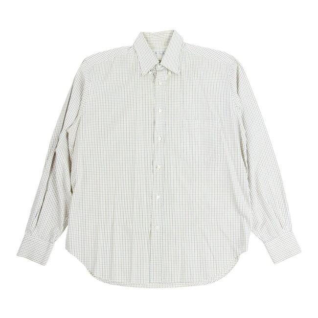 Loro Piana Blue/Black Grid Shirt Size 17