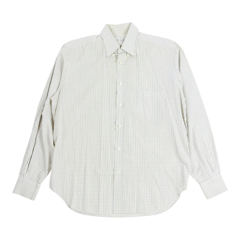 Loro Piana Blue/Black Grid Shirt Size 17