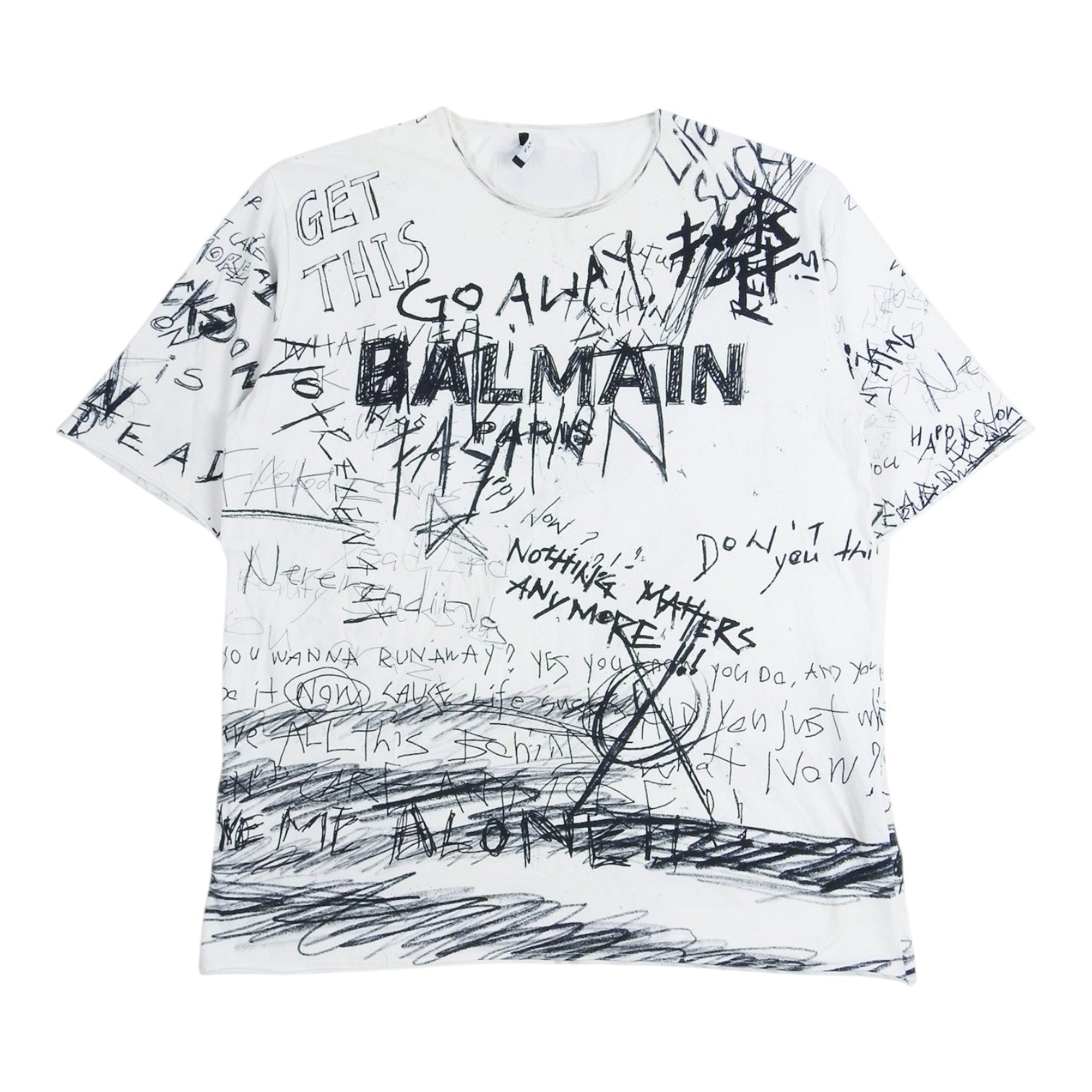 Balmain Notebook Scribble T-Shirt Size Medium