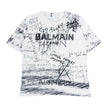 Balmain Notebook Scribble T-Shirt Size Medium